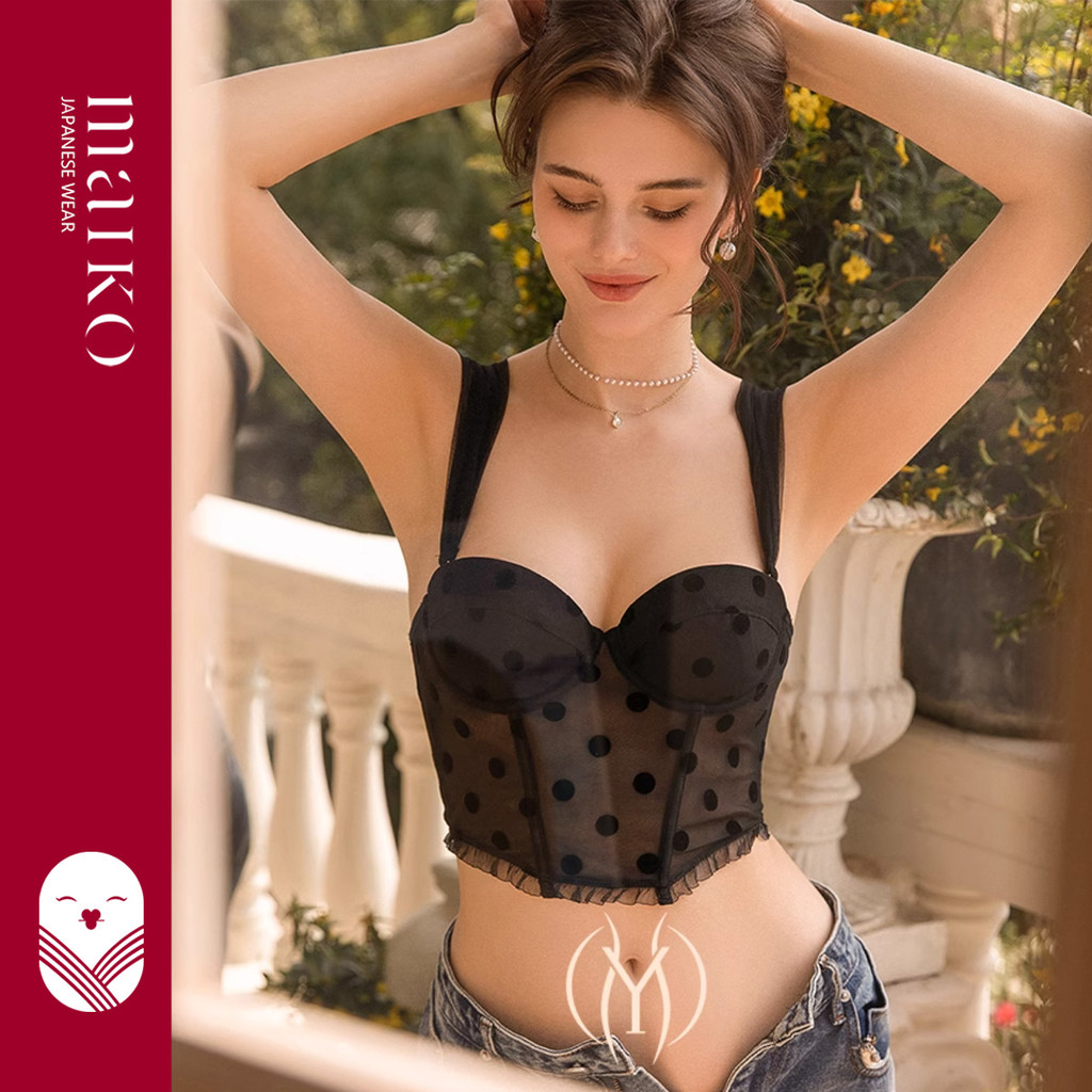 [MAIKO JAPAN] Maiden Bra BH Wanita Set Push Up Kawat Celana Dalam Motif Bunga Busa
