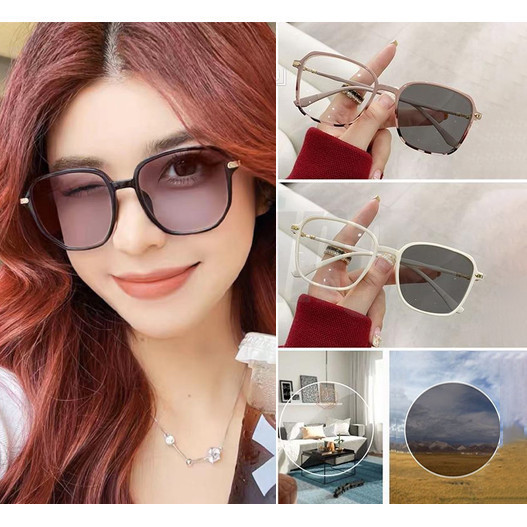 F5806 Kacamata Perlindungan Anti Radiasi Wanita Pria / 2 In 1 Kacamata Lensa Photocromic / Kacamata 