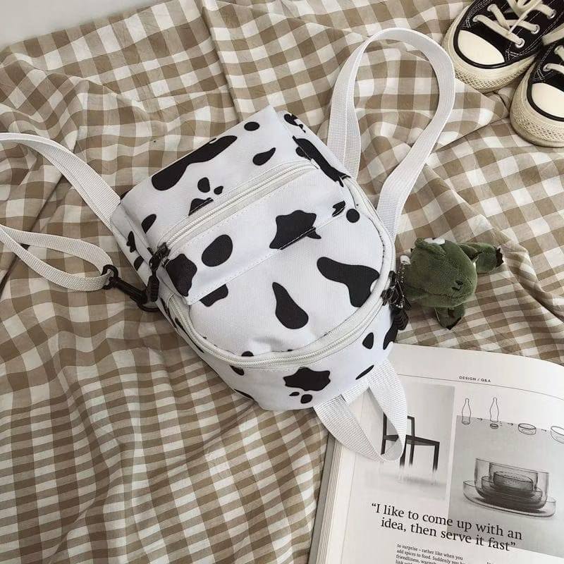 Tas Ransel Mini Motif Sapi | Tas Anak Sekolah Korean Fashion