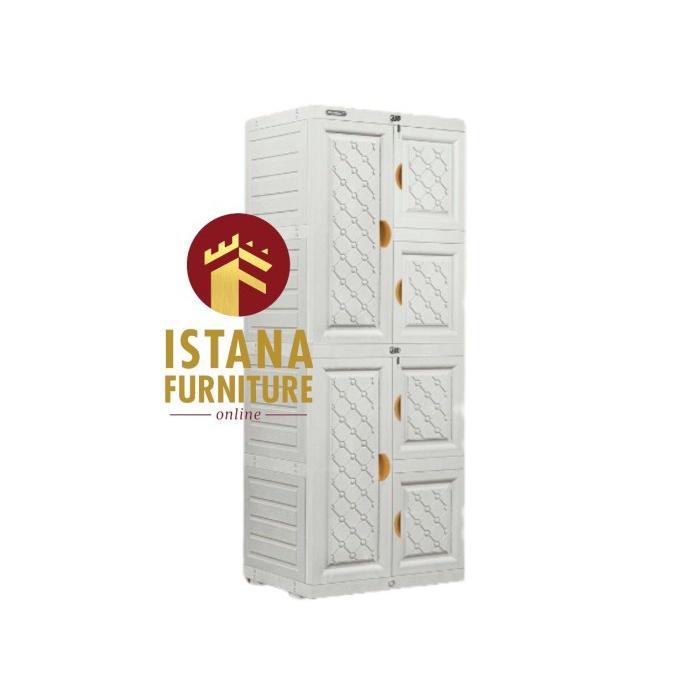 LEMARI PLASTIK / LEMARI PAKAIAN / RAK PLASTIK NAPOLLY 3 4 SUSUN KUNCI - 3 SUSUN FULL KUNCI