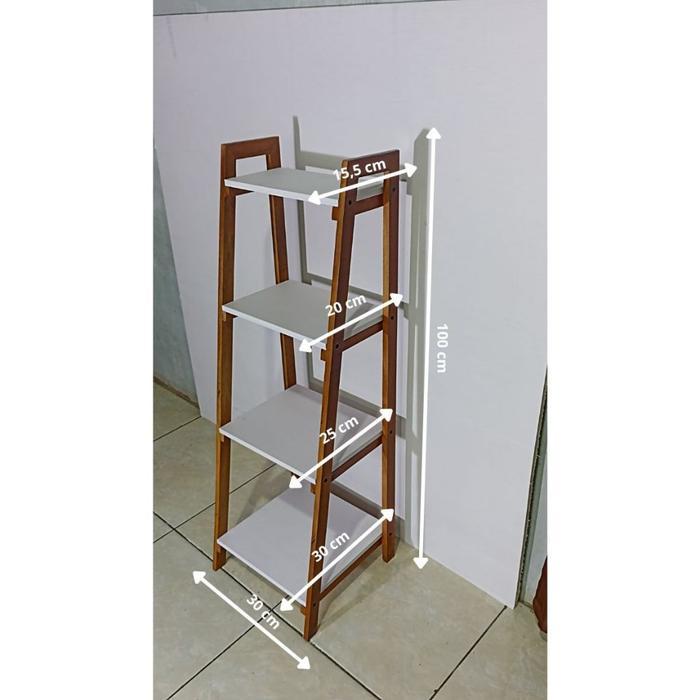 RAK SUSUN KAYU MINIMALIS, RAK KAYU SUSUN SERBAGUNA, RAK KAYU - PUTIH