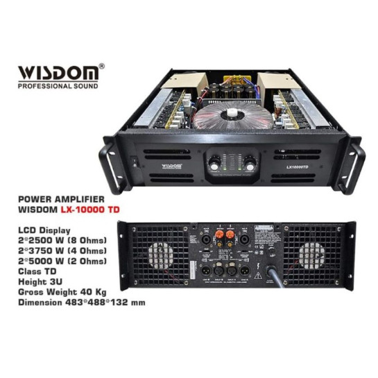 Power Amplifier Wisdom LX10000TD LX 10000 TD LX10000 TD 2 channel