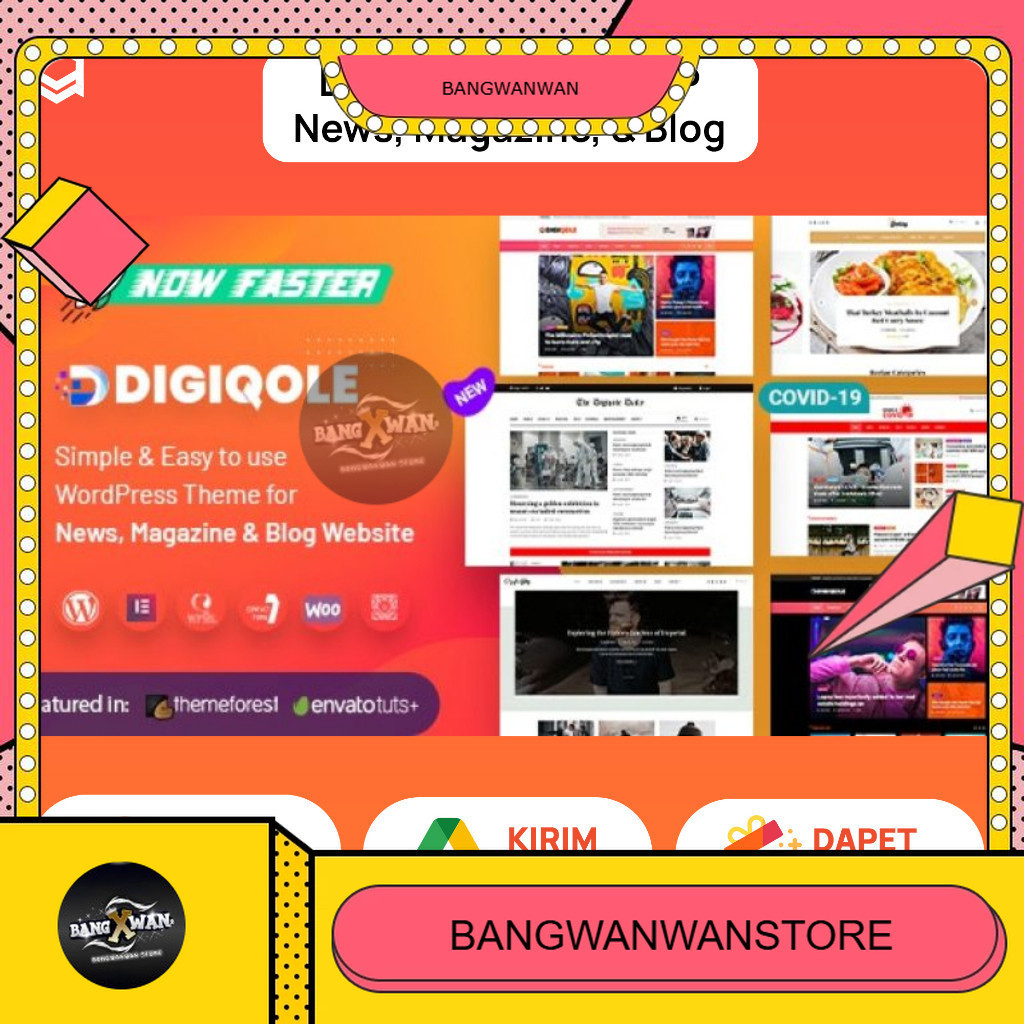 DIGIQOLE Theme Wordpress News Magazine Blog Lifetime Unlimited Domain