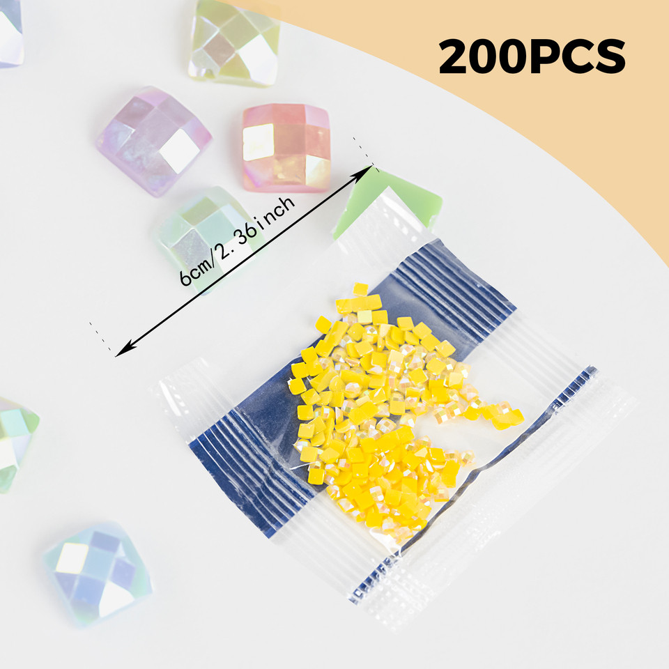 60 Colors amond Beads for 5D amond Painting Accessories, Resin AB amond Painting Drills Square 2.5MM