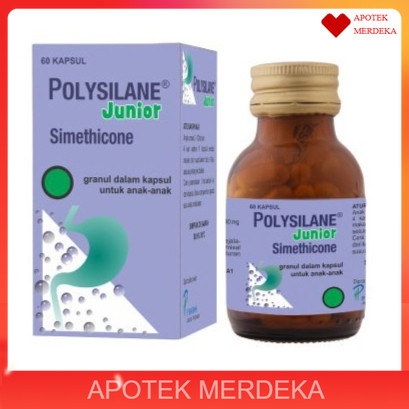 Polysilane Junior Anak isi 60 Kapsul  Obat Kembung Anak / Maag Anak / Sakit Maag / Asam Lambung