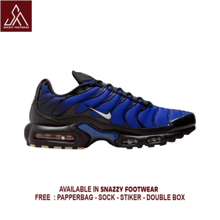 Sepatu Sneakers Nike Air Max Plus Tn Black Racer Blue 100% Original Unisex