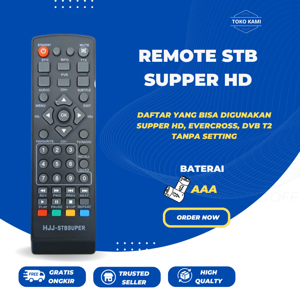 Remot / Remote set Top Box DVB-T2 Ezbox Supper HD INFICO Vitara Venus Lgsat Termurah