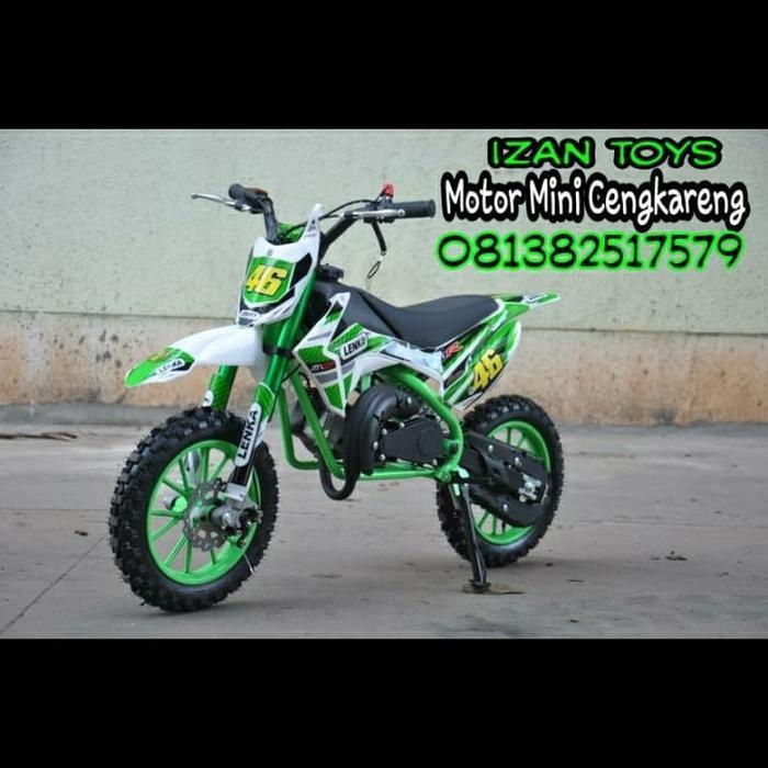 STOK TERBATAS  MINI CROS-TRAIL LENKA MC46-MOTORAN ANAK TRAIL-MOTOR MINI ANAK-HIJAU TERJANGKAU