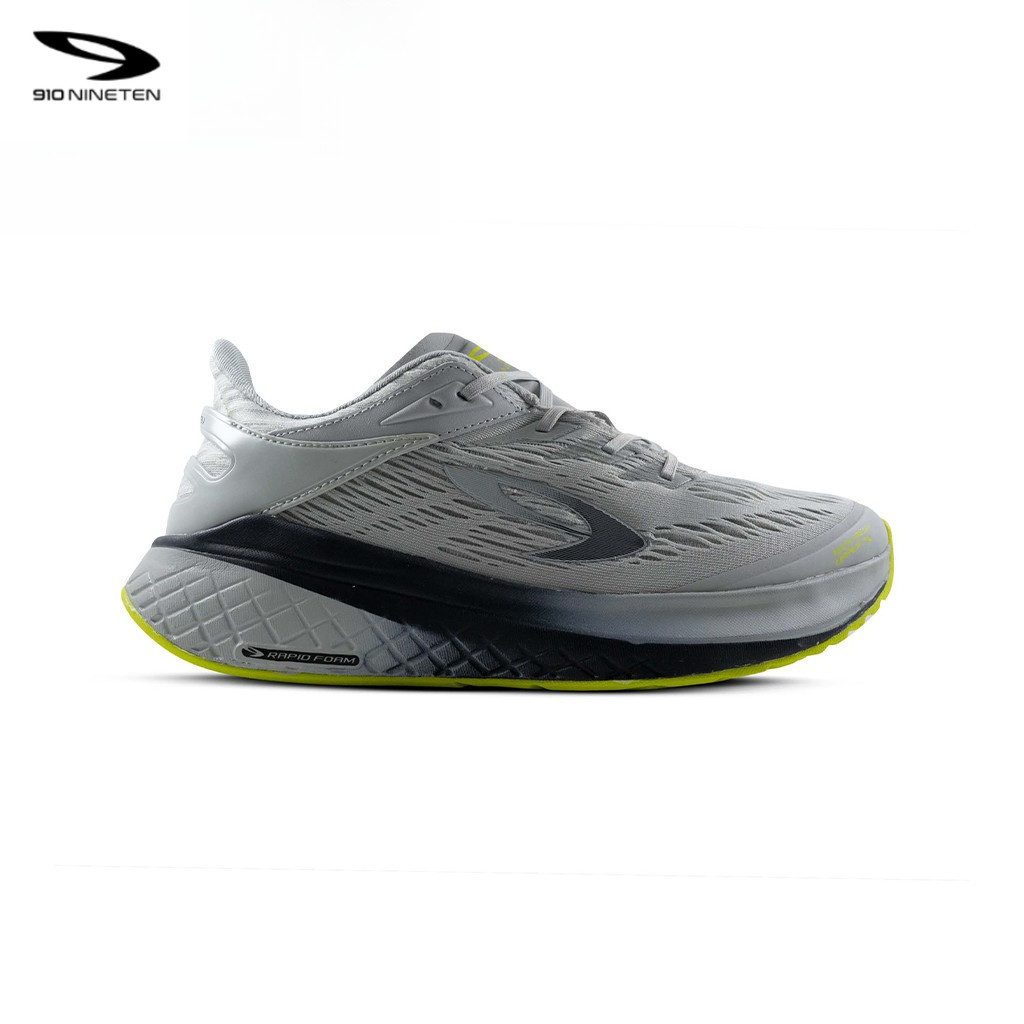 910 KANZAKI 1.0 ABU Sepatu Lari - ABU/HITAM-LIME / Kanzaki 1.0 Abu 910 Nineten