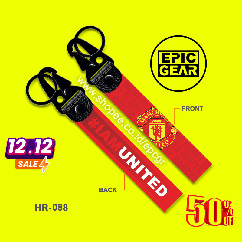 HIGH QUALITY GANTUNGAN KUNCI LOGO MANCHESTER UNITED PREMIUM KEYCHAIN MU SEPEDA MOTOR MOBIL GLORY MAN