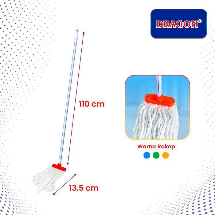 Pel Lantai Dengan Gagang Besi Sumbu 15 DRAGON / Mop Pel Lantai Kain SUMBU 15 Dragon