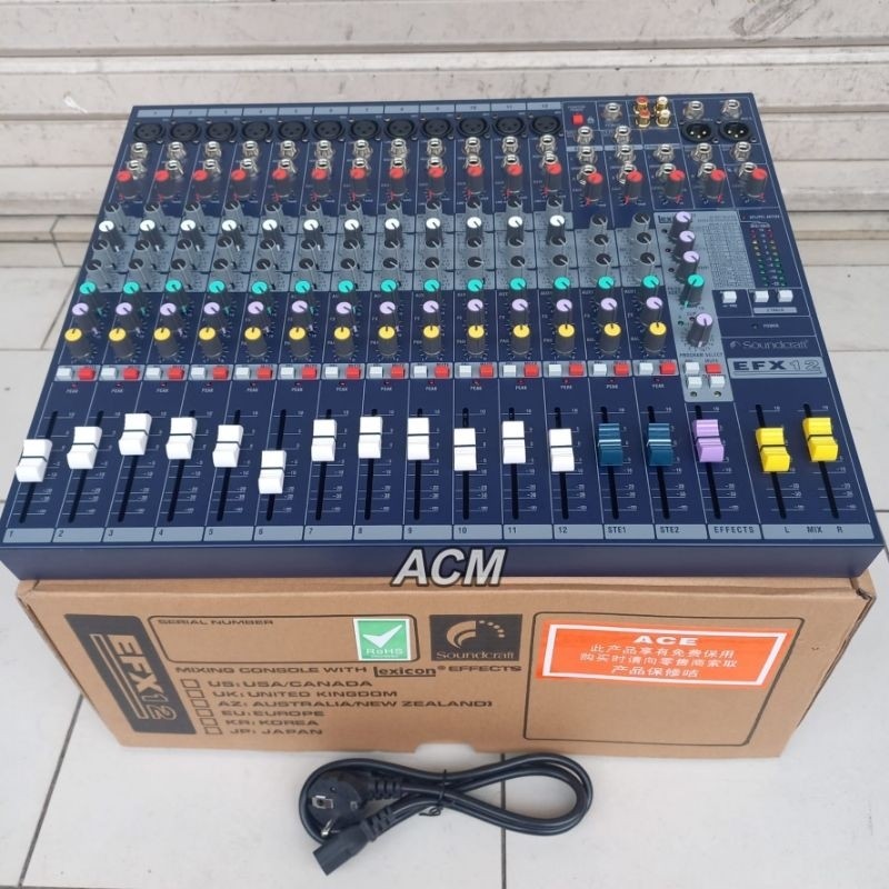 MIXER SOUNDCRAFT EFX12 MIXER 12 CHANNEL EFX LEXICON EFX 12