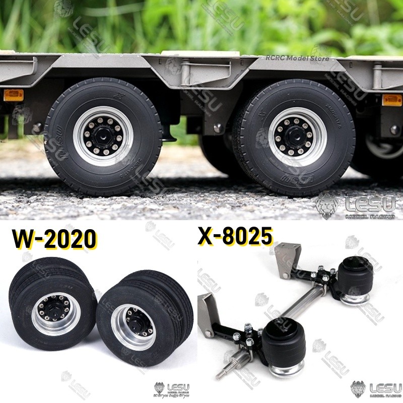 Roda Aluminium Alloy 52mm untuk Truk Tamiya 1/14, Aksesori Trailer dan Traktor Skala Mini