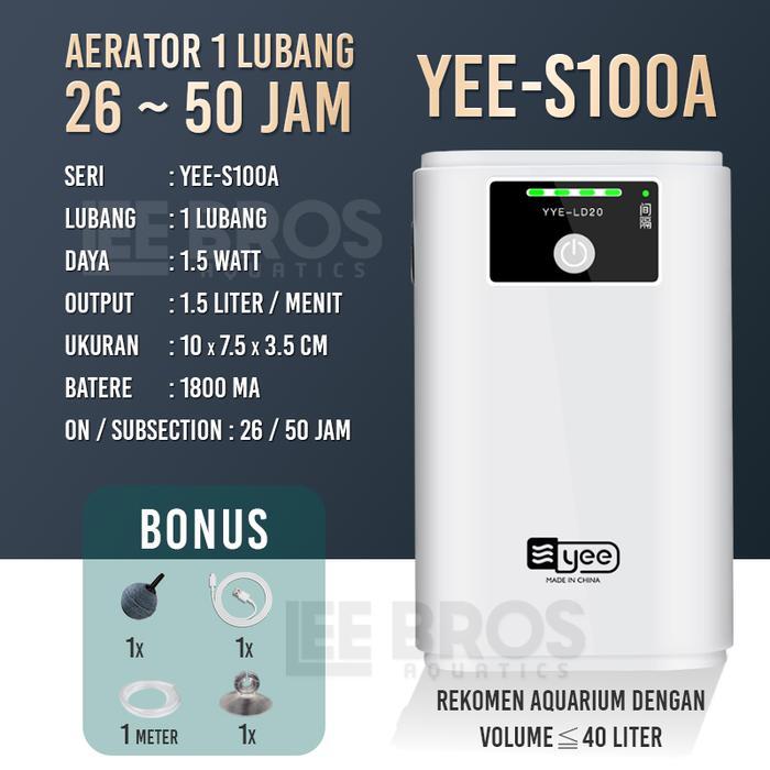 ezty store Silent Aerator Pump AC DC USB / Chargeable Aerator Air Pump APLD-20 - YEE-S100A 1hole
