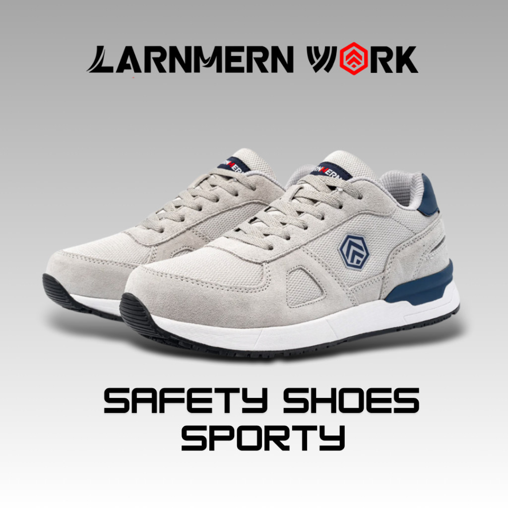 Safety Shoes LARNMERN L9096 Grey Sepatu Safety Sneaker Sporty Casual S1 SRC Anti Slip Sepatu Kerja P