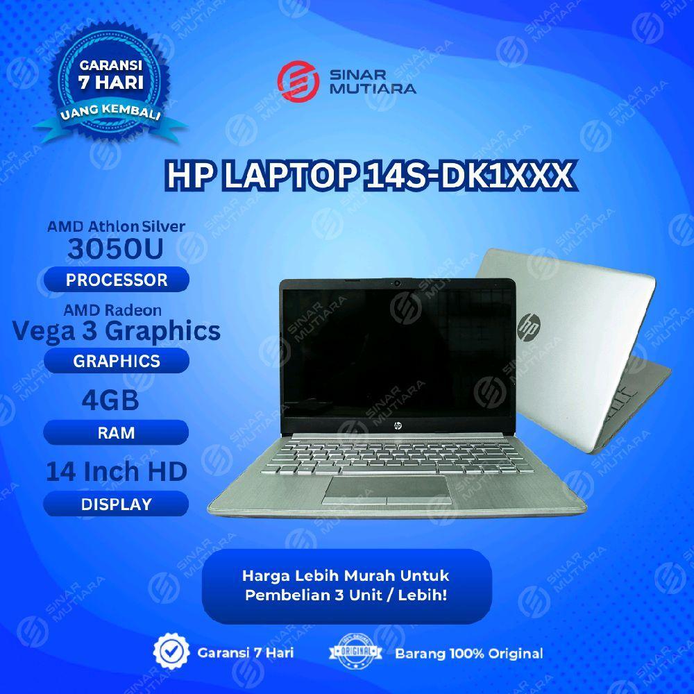 HP LAPTOP 14S-DK1XXX AMD ATHLON SILVER 3050U 4 GB (14") LAPTOP SECOND ORIGINAL SINAR MUTIARA CELL