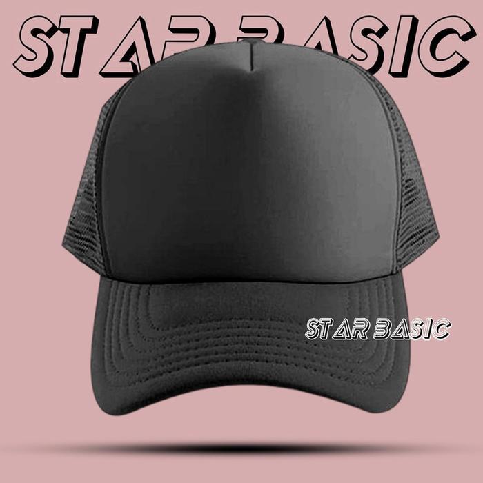 Topi Jaring PEMBANTAI Topi Trucker Topi jaring Pria Topi Trucker pria - Hitam Putih Polos