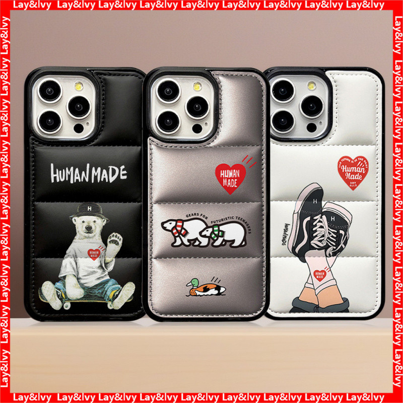 Street Classic HUMAN MADE Polar Bear Down Jacket Phone Case Cocok untuk iPhone 16PROMAX 16PLUS 15pro