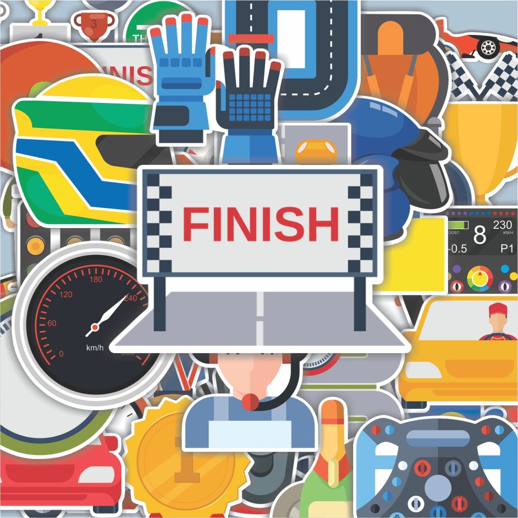 100PCS Lucu Stiker Port Race Stiker Aesthetic Stiker Anti Air Stikers Berperekat Waterproof sticker 