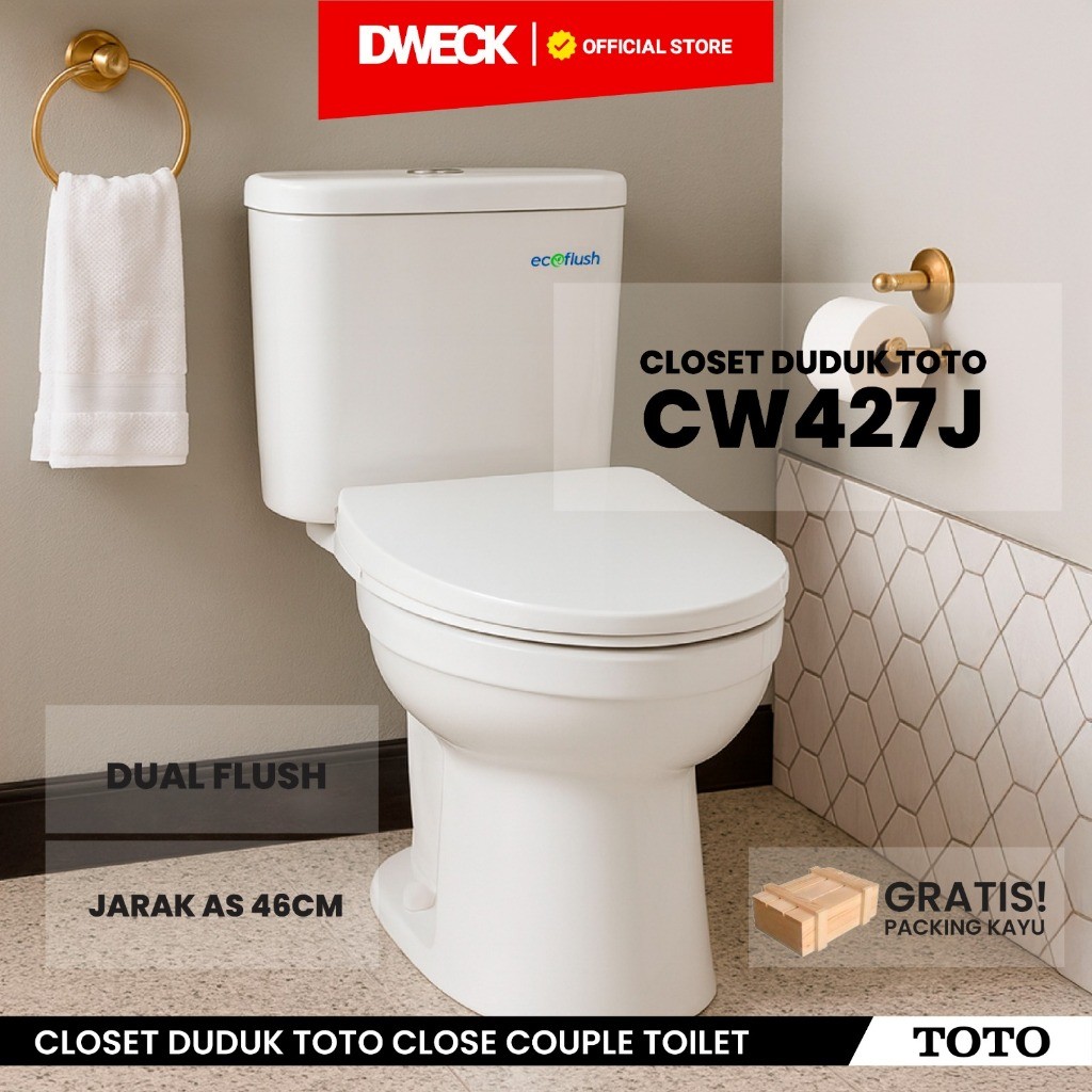 Closet Duduk TOTO CW427J / Kloset Duduk TOTO Original