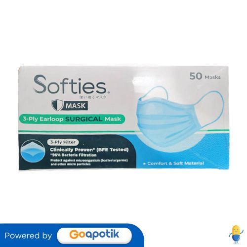 Softies 3ply Earloop Surgical Mask Box 50 Pcs