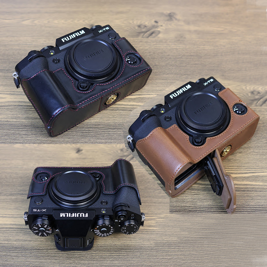 portable PU Leather camera half case For Fujifilm fuji X-T1 XT2 XT3 XT4 X-T4 XT5 Half Body Set Cover