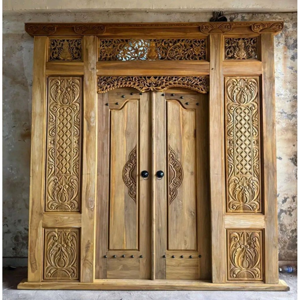 Gebyok Pintu Ukir Jati Jepara | Pintu Ukir Minimalis | Pintu Gapura Minimalis Jepara Furniture
