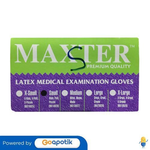 Maxter Latex Medical Examination Gloves Size S Box 100 Pcs