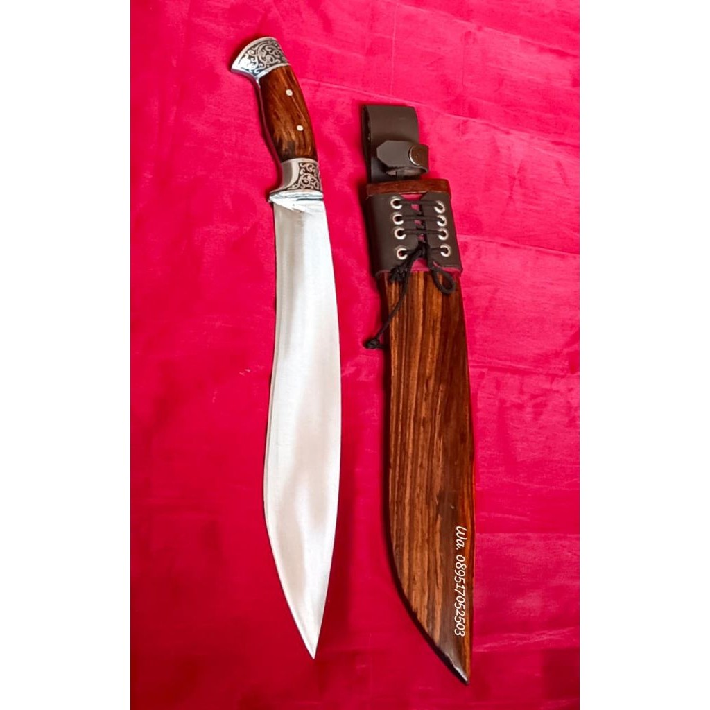 pisau kukri pultang dural tahan karat panjang total 45 cm