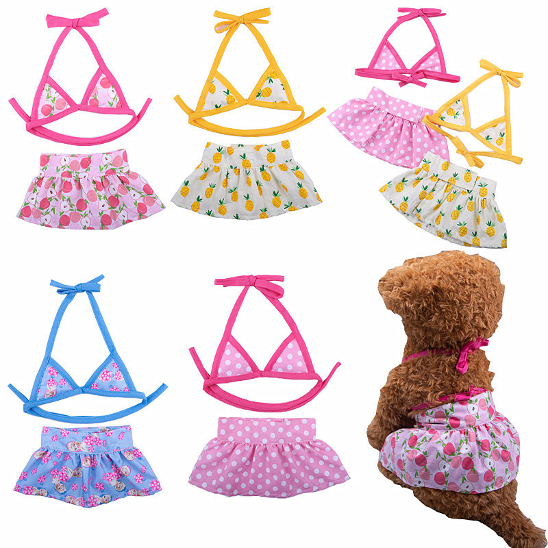 [Pet Wardrobe]Set bikini anjing peliharaan lucu, baju renang lucu. Bikini hewan peliharaan baru