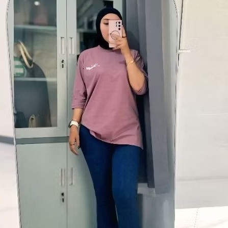 NAMINA - Original Kaos Wanita Polos Model Lengan Stik Balik 3/4 Size M - XXXL Atasan Baju Cewe