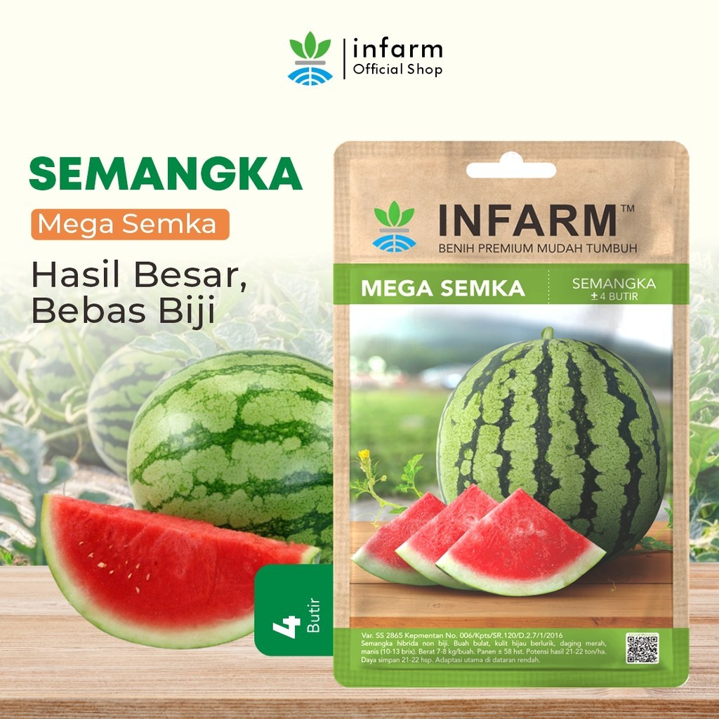 INFARM - Benih Buah Semangka Tanpa Biji, Benih Unggul Buah Semangka Tanpa Biji Mudah Tumbuh Premium