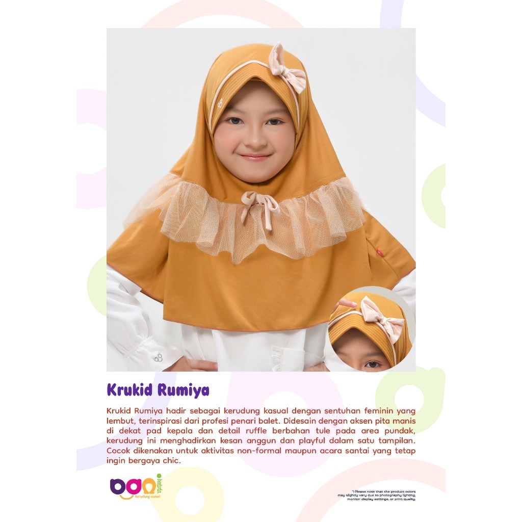 Rabbani ori - Krukid Rumiya |  Kerudung Instan Anak Rumiya | Kerudung Instan Anak | Kerudung Anak | 