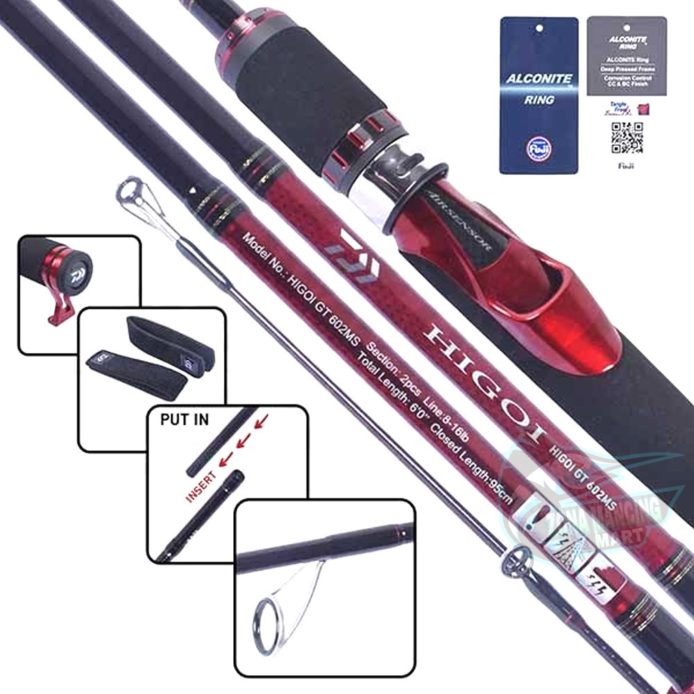 Joran DAIWA HIGOI GT 602MS / 602MHS | Galatama Series | Fuji Alconite | Garansi Resmi Daiwa | Ujung 