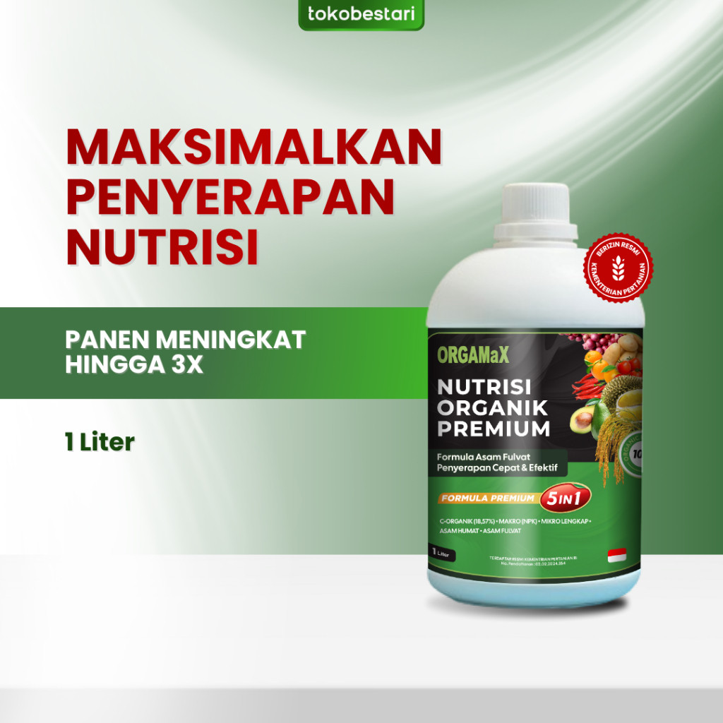 PROMO  Orgamax 1 Liter - Pupuk Asam Fulvat Organik Untuk Cegah Kuning dan Keriting