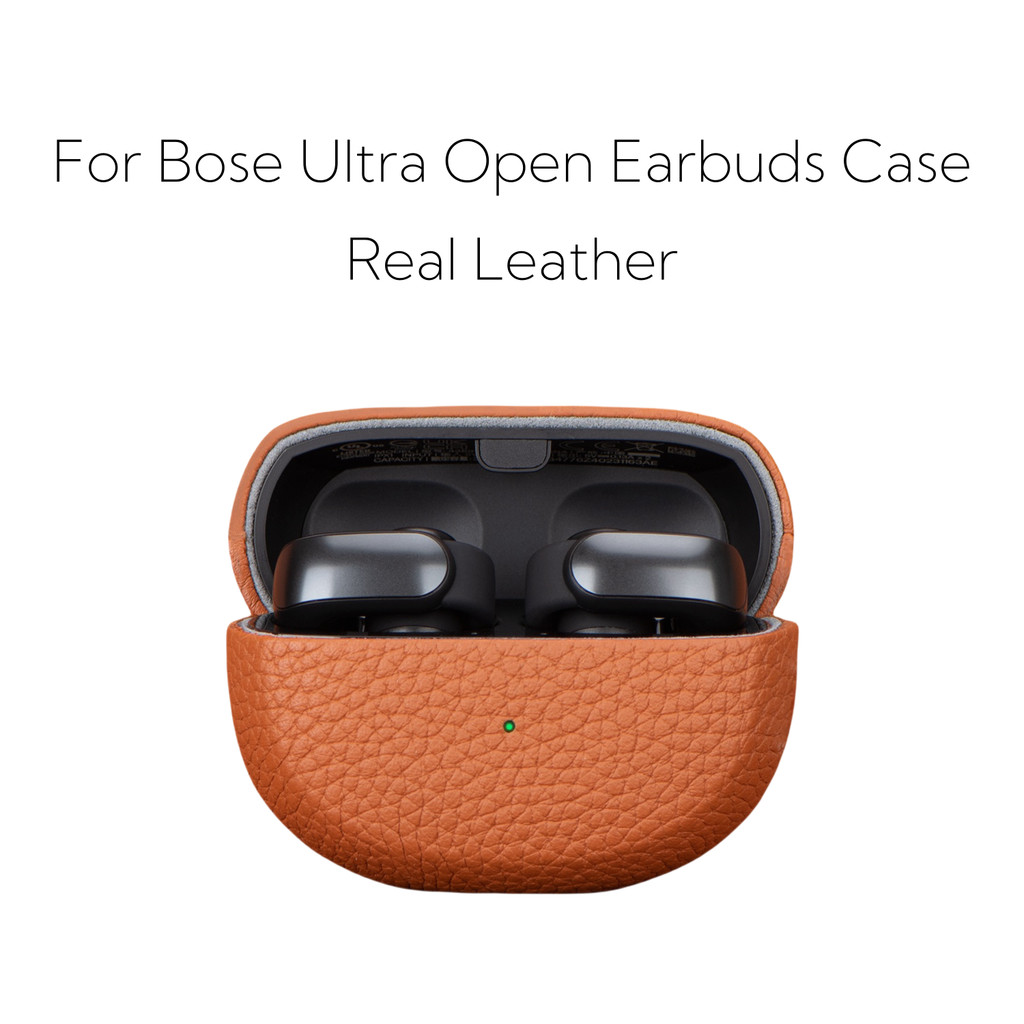 For Bose Ultra Open Earbuds Real Leather Case for Bose Ultra Open Bluetooth Earphone Case
