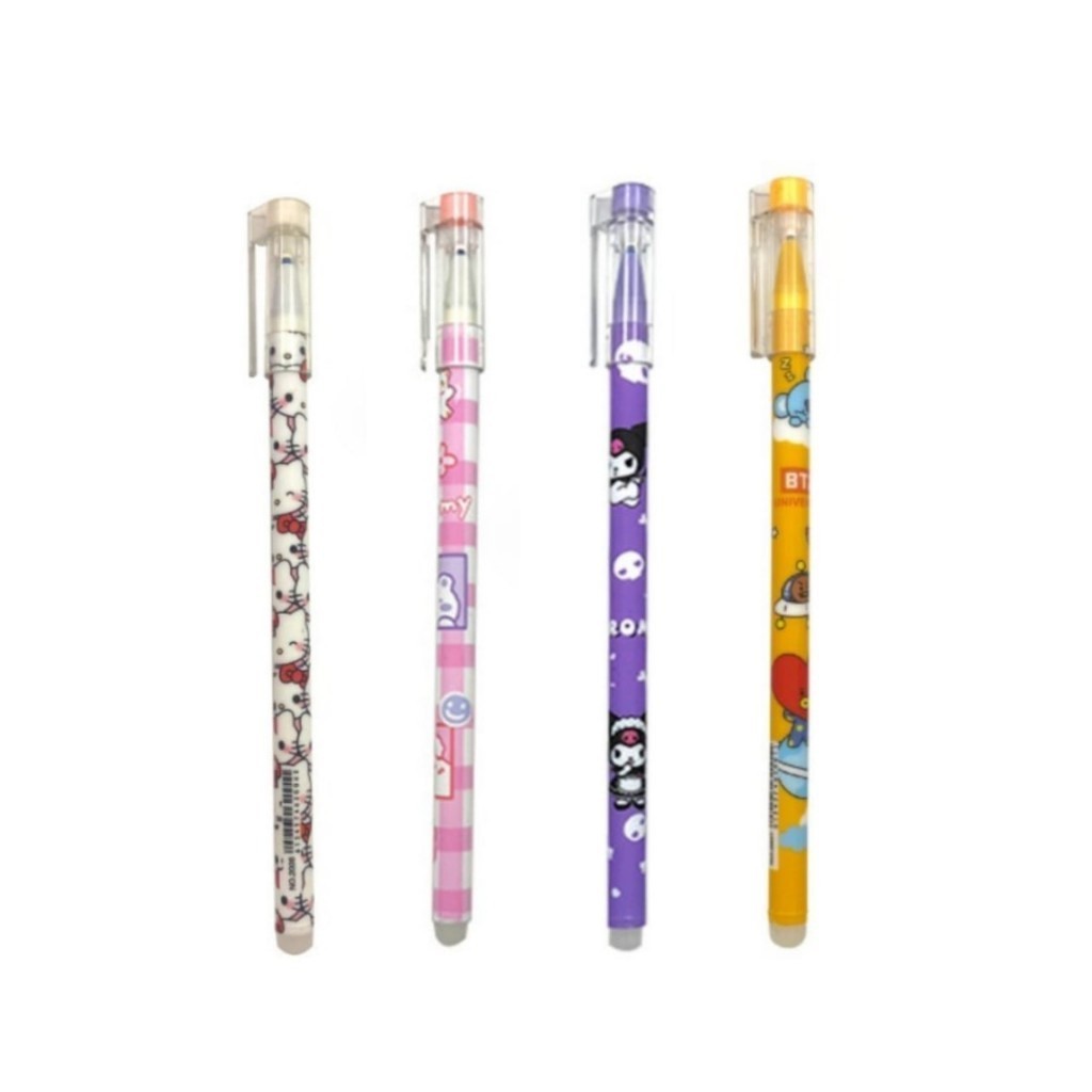 S5930 Pulpen Bisa Dihapus 12 PCS Pena Karakter Bisa Dihapus  Pena Hitam 12 PCS Erasable Gel Pen  Pul