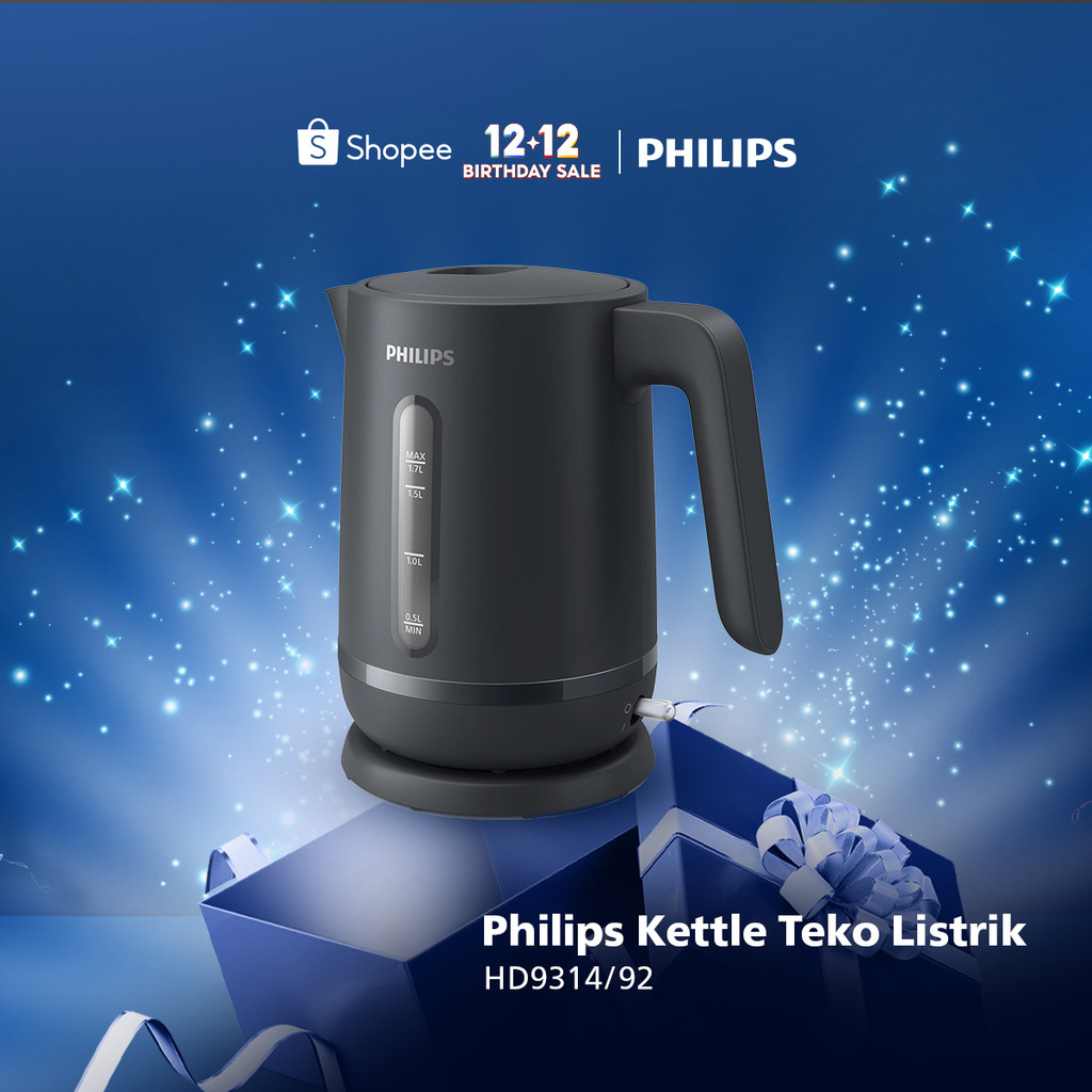 Philips Kettle Teko Listrik HD9314/92 Hitam - Philips Teko Pemanas Air Listrik 1.7 Liter