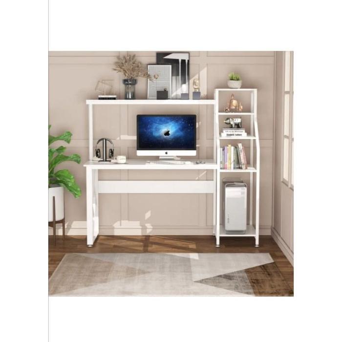 Meja Komputer Industrial - Meja Kerja/Belajar Meja Laptop Meja Gaming - Putih