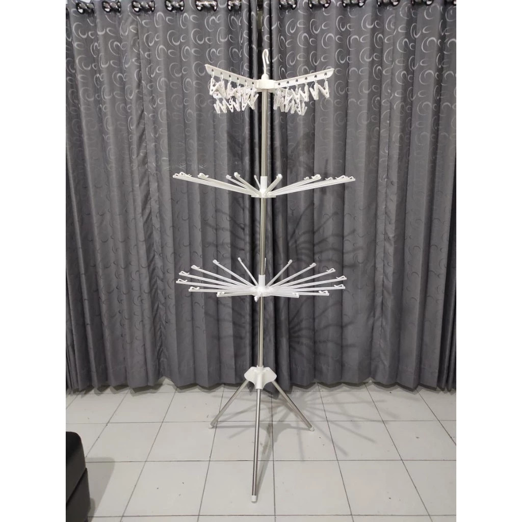 [EZYJIE STORE] (BISA COD) Jemuran baju New Born Bayi Tingkat 3 Steinless/Baby Folding