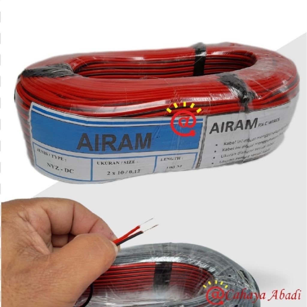 Meteran AIRAM Kabel NYZ 2x10 2 X 10 Merah Hitam