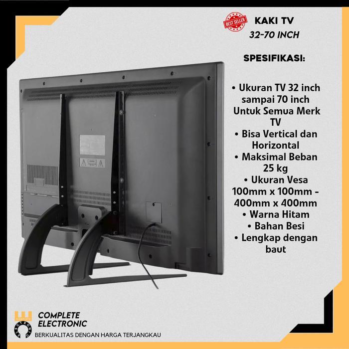 Braket Stand Kaki TV 24 32 40 43 50 55 65 70 inch Universal TV - Non Samsung, 43-70 inch