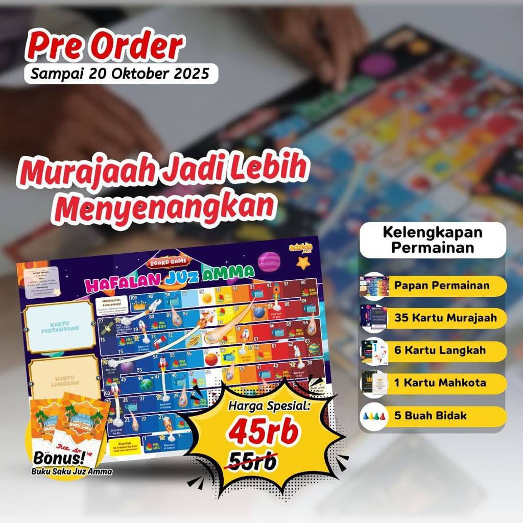 Board Game - Serial Hafalan Juz 30 Mainan Edukasi Anak Adzkia Kids