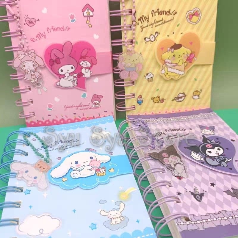 MB-Memo Notes Notebook NotePad Buku Catatan Kecil Gantungan My Melody Kuromi Cinnamoroll Pompompurin