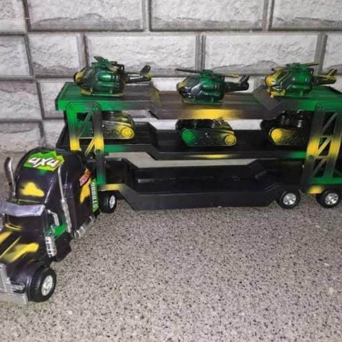 Mainan Set Truk Hauler Militer Angkut Army Trailer - Car Militer Anak