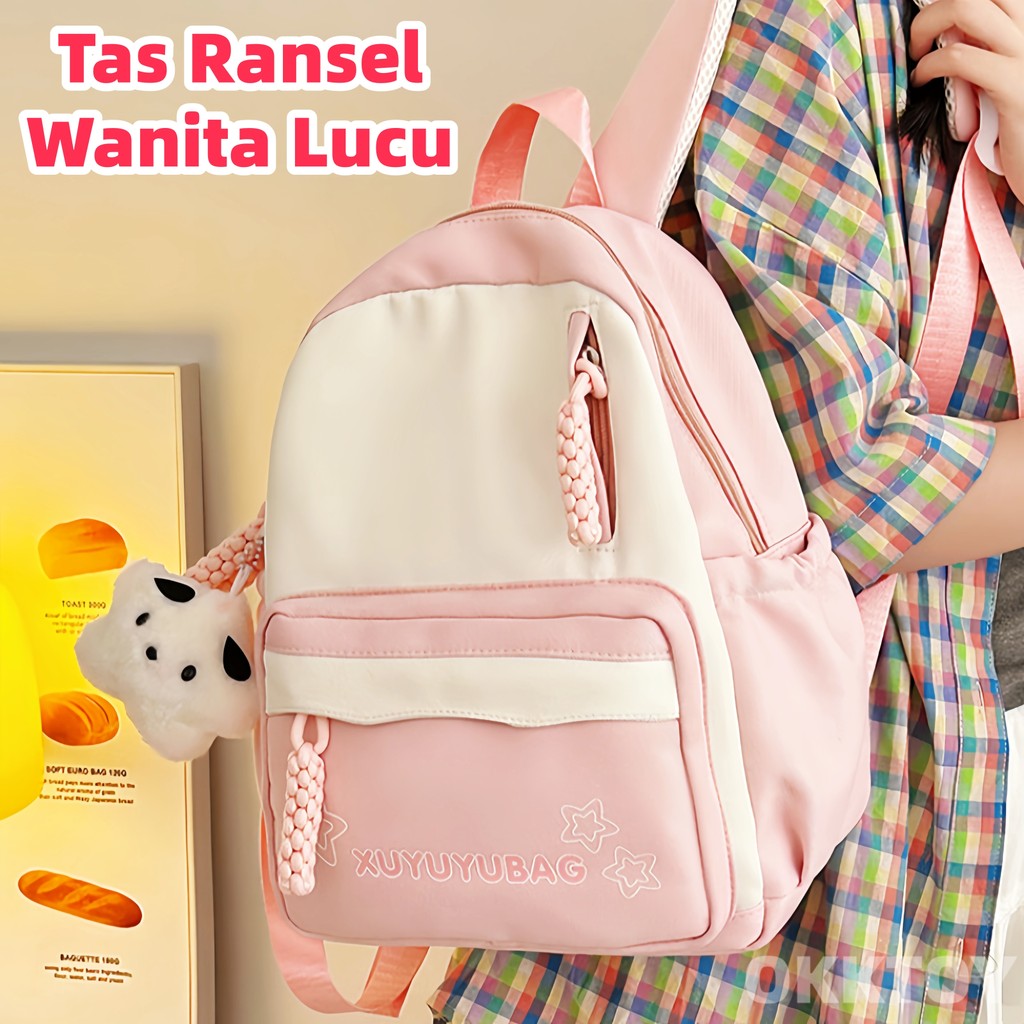[Ready] Tas Sekolah Korea/Tas Ransel Wanita Lucu/Tas Sekolah Anak Perempuan Smp/Tas Ransel Sekolah W
