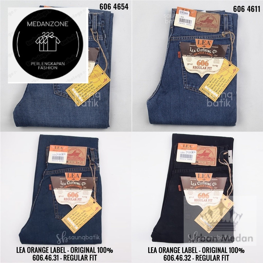 LEA ORANGE LABEL 606 4632 4611 4654 CELANA JEANS LEA ORIGINAL JEANS PRIA REGULAR FIT
