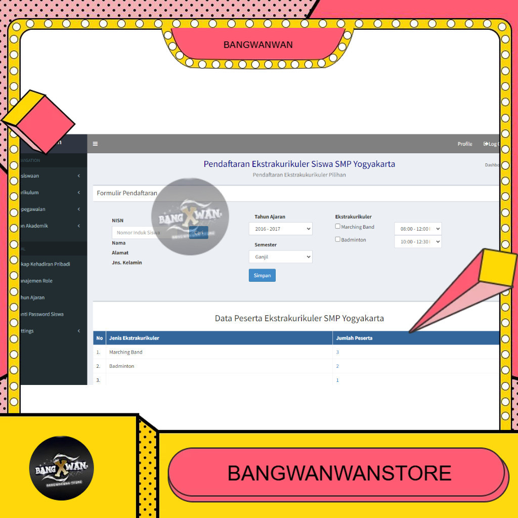 Source Code Aplikasi Sistem Administrasi Sekolah Berbasis Website BGW