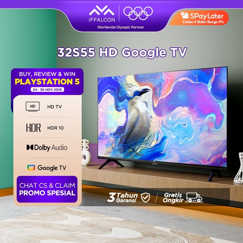 BEST iFFALCON by TCL 32 inch S55 Series Google TV (Android 14) Smart Digital - HD - HDR 10 - Dolby A