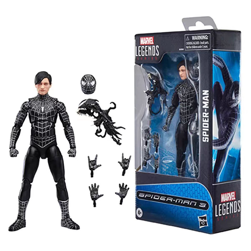Hasbro Marvel Legends Spider-Man 3 Tobey Maguire Black Suit 6-in Moving Figure Model Gift Toy Collec